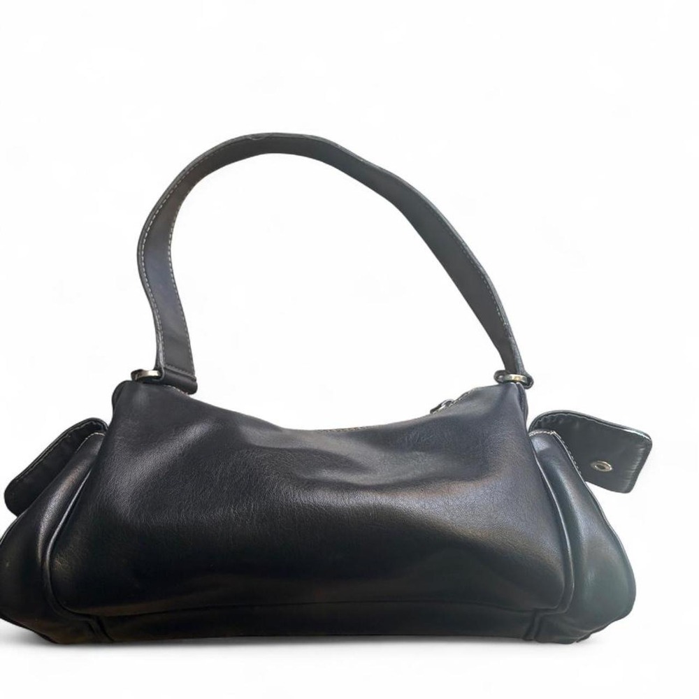 Vintage Y2K Gloria Vanderbilt Black Baguette Shoulder Bag Cargo Pocket Purse